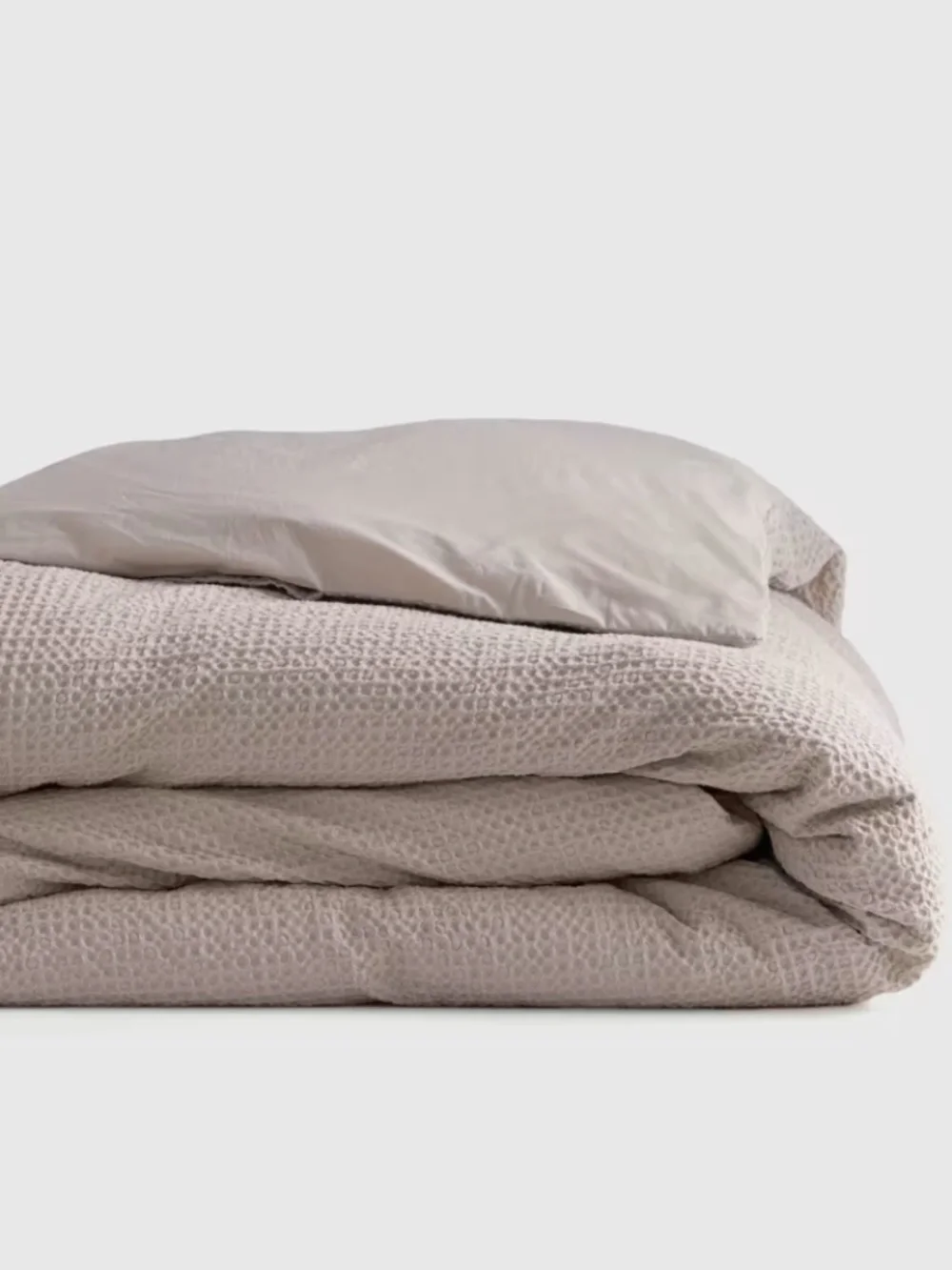 Quince Organic Luxe Honeycomb Duvet Cover King Sand Tan
